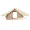 VEVOR Inflatable Tents for Camping, 3-5 Person Easy Setup Blow up Tent with Hand Pump, 300D Oxford 4 Season Glamping Tent with Canopy, Stove Jack, 2 Doors & 2 Mesh Windows (Storage Bag Included)