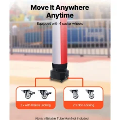 VEVOR Inflatable Tube Man Blower, 1/2 HP 370W, PP Blower Fan for Wacky Waving Tube Guy, IPX3 Waterproof, Fits 12-Inch Diameter Outdoor Arm Swing Wind Flying Puppet Dancer, Inflatable Not Included