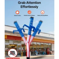 VEVOR Inflatable Tube Man, 20-Feet Tall, Wacky Waving Dancing Tube Guy, Wind Flying Arm Flailing Air Puppet, 18-Inch for Outdoor Advertising, Business Store, Increase Visibility (Blower Not Included)