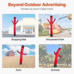 VEVOR Inflatable Tube Man Set, 20 ft Tall, Wacky Waving Inflatable Dancing Tube Guy with 1 HP Blower, PP Shell IPX3 Waterproof Blower Fan, for Outdoor Advertising Business Store Party