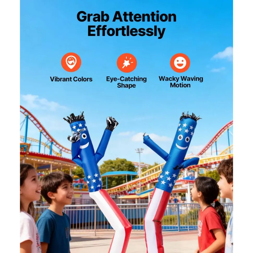 VEVOR Inflatable Tube Man with Blower, 10 ft Tall, Wacky Waving Wind Flying Inflatable Dancing Tube Guy with 3/4 HP IPX3 Waterproof Blower Fan, for Outdoor Advertising Business Store Party Decoration