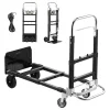 VEVOR 2 in 1 Folding Hand Truck, 500 lbs Load Capacity for 4-Wheel Mode, Convertible Hand Truck Dolly with Wheels & Adjustable Handle, Portable Dolly for Moving Home, Office, Warehouse
