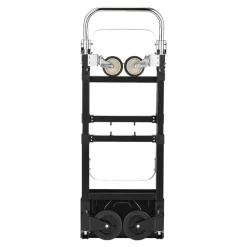 VEVOR 2 in 1 Folding Hand Truck, 500 lbs Load Capacity for 4-Wheel Mode, Convertible Hand Truck Dolly with Wheels & Adjustable Handle, Portable Dolly for Moving Home, Office, Warehouse