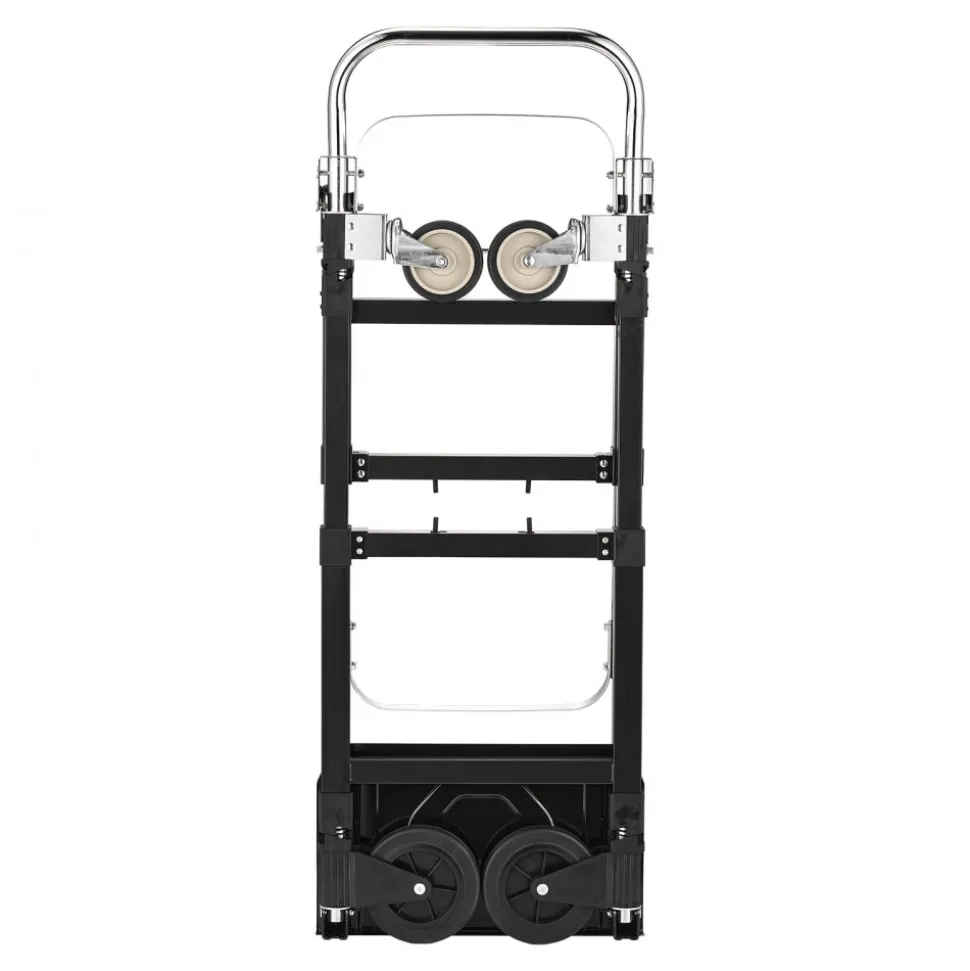 VEVOR 2 in 1 Folding Hand Truck, 500 lbs Load Capacity for 4-Wheel Mode, Convertible Hand Truck Dolly with Wheels & Adjustable Handle, Portable Dolly for Moving Home, Office, Warehouse