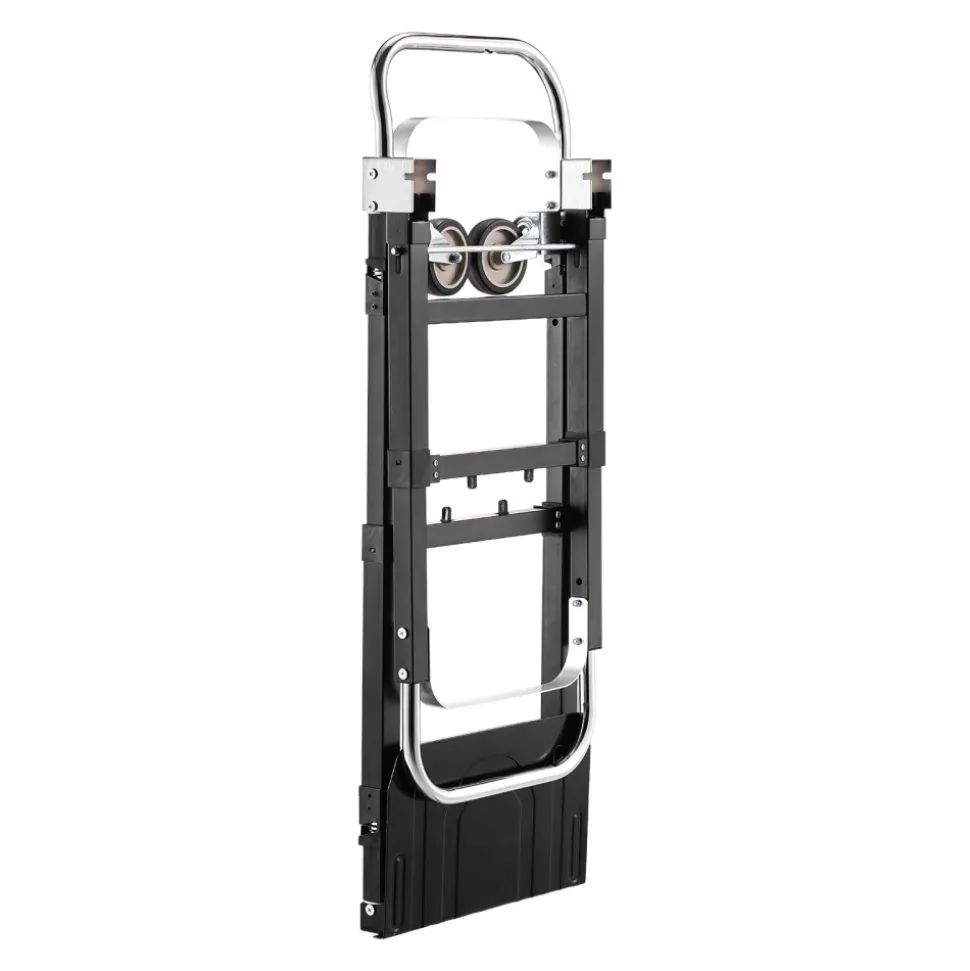 VEVOR 2 in 1 Folding Hand Truck, 500 lbs Load Capacity for 4-Wheel Mode, Convertible Hand Truck Dolly with Wheels & Adjustable Handle, Portable Dolly for Moving Home, Office, Warehouse