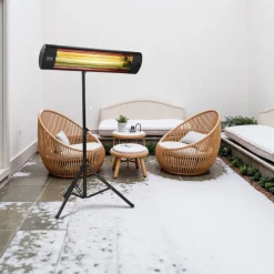 VEVOR Infrared Heater, 1500W Electric Space Heater with Remote Control, LED Screen w/ 3 Speeds & Timer, Outdoor/Outdoor for Patio,Porch,Dining Room,Studio