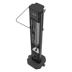 VEVOR Infrared Heater 1500W Electric Space Heater 8 Heat Settings Black, with Remote Control for Outdoor Use, 8H Timer, Overheat Protection, Cold-Rolled Steel, for Patios, Backyards, and Balconies