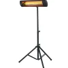 VEVOR Infrared Heater, 1500W Remote Control Electric Space Heater, LED Screen Patio Heater w/ 3 Speeds & Timer, Outdoor/Outdoor for Porch,Dining Room,Studio, with Stand & Mount to Ceiling/Wall,34in L