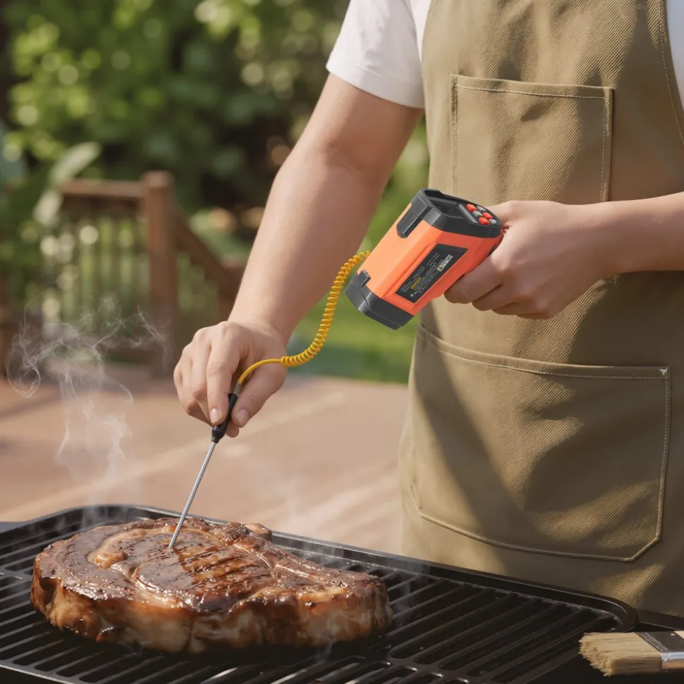 VEVOR Infrared Thermometer, -22℉ to 2192℉ Dual-Mode IR Thermometer Gun with K-Type Thermocouple, Dual Laser Heat Temperature Gun Non-Contact for Cooking/Griddle/Engine/Industrial Use (Not for Human)