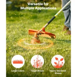 VEVOR 0.095 in 1280 ft String Trimmer Line, Orange Heavy Duty Weed Eater String, Premium Nylon Universal Replacement Trimmer Line Spool with Twisted Design, Suitable for Professional & Homeowner Use
