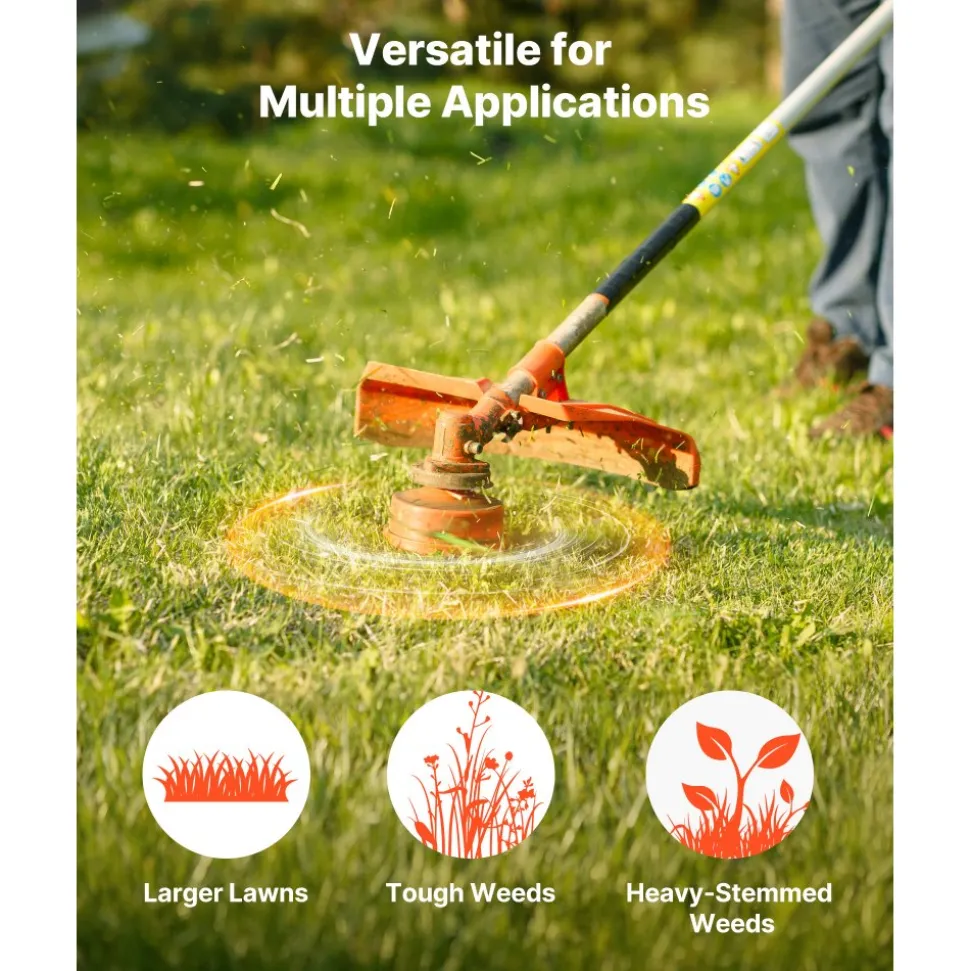 VEVOR 0.095 in 1280 ft String Trimmer Line, Orange Heavy Duty Weed Eater String, Premium Nylon Universal Replacement Trimmer Line Spool with Twisted Design, Suitable for Professional & Homeowner Use