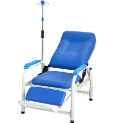 VEVOR Infusion Chair with IV Pole 90°-160° Reclining Phlebotomy Chair, 400LBS Capacity Medical Infusion Recliner with Soft Padded Seat, Footrest & Storage Basket for Blood Draw, IV Transfusion