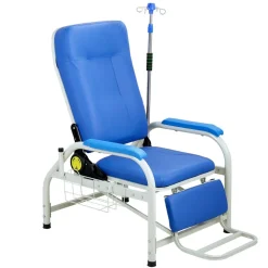VEVOR Infusion Chair with IV Pole 90°-160° Reclining Phlebotomy Chair, 400LBS Capacity Medical Infusion Recliner with Soft Padded Seat, Footrest & Storage Basket for Blood Draw, IV Transfusion