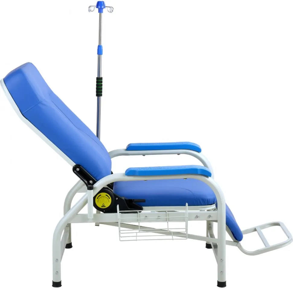 VEVOR Infusion Chair with IV Pole 90°-160° Reclining Phlebotomy Chair, 400LBS Capacity Medical Infusion Recliner with Soft Padded Seat, Footrest & Storage Basket for Blood Draw, IV Transfusion