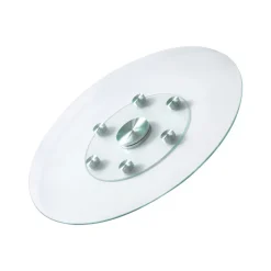 VEVOR 30 in Glass Lazy Susan Turntable, Tempered Glass Dining Table Centerpiece with 6 Rotating Wheels, 360° Smooth and Silent Spin Tabletop Rotating Tray, for Family Gatherings, Banquets & Weddings