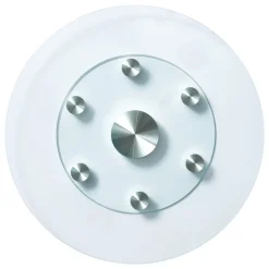 VEVOR 24 in Glass Lazy Susan Turntable, Tempered Glass Dining Table Centerpiece with 6 Rotating Wheels, 360° Smooth and Silent Spin Tabletop Rotating Tray, for Family Gatherings, Banquets & Weddings