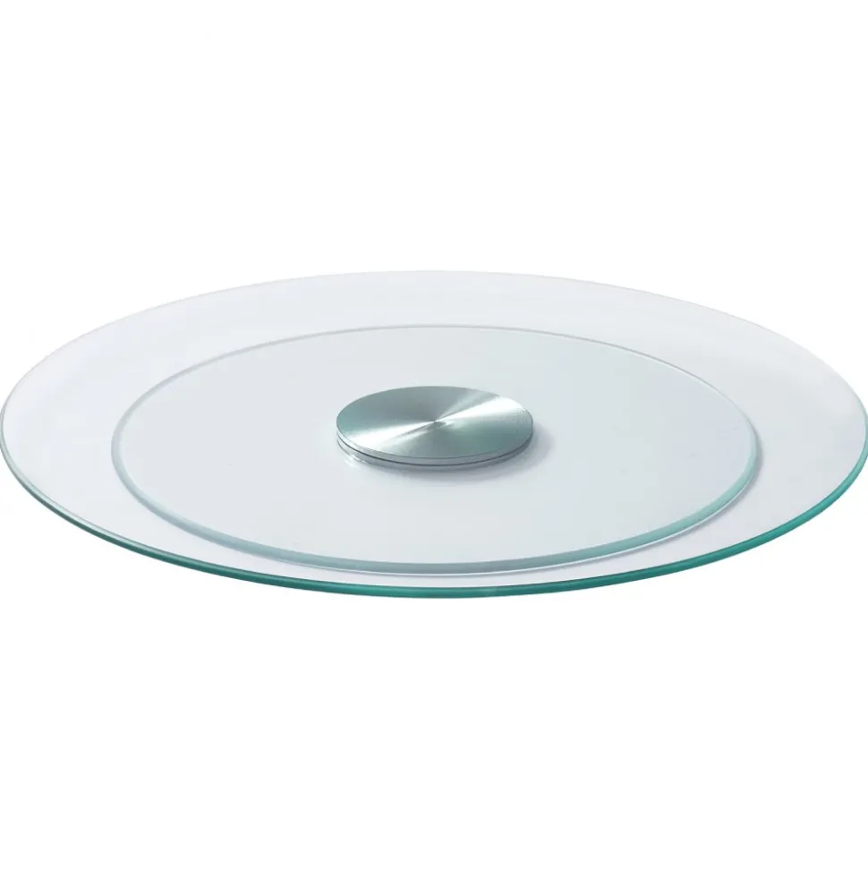 VEVOR 20 in Glass Lazy Susan Turntable, 360° Rotation Round Clear Tabletop Rotating Tray, Tempered Glass Dining Table Centerpiece, Smooth and Silent Spin, for Family Gatherings, Banquets & Weddings