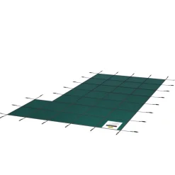 VEVOR Inground Pool Safety Cover, Fits 20 ft x 40 ft Rectangular Winter Pool Cover with Right Step, Triple Stitched, High Strength Mesh PP, Good Rain Permeability, Installation Hardware Included