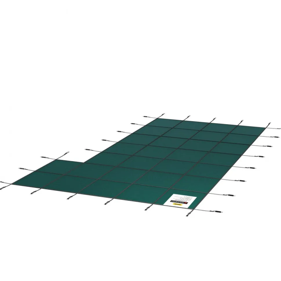 VEVOR Inground Pool Safety Cover, Fits 20 ft x 40 ft Rectangular Winter Pool Cover with Right Step, Triple Stitched, High Strength Mesh PP, Good Rain Permeability, Installation Hardware Included