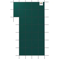 VEVOR Inground Pool Safety Cover, 18 ft x 34 ft Rectangular Winter Pool Cover with Left Step, Â Triple Stitched, High Strength Mesh PP Material, Good Rain Permeability, Installation Hardware Included