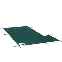 VEVOR Inground Pool Safety Cover, 18 ft x 34 ft Rectangular Winter Pool Cover with Left Step,  Triple Stitched, High Strength Mesh PP Material, Good Rain Permeability, Installation Hardware Included