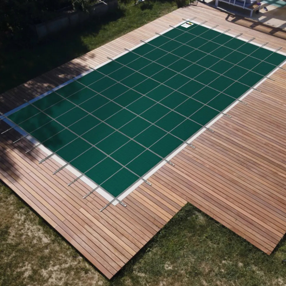 VEVOR Inground Pool Safety Cover, 16 ft x 30 ft Rectangular Winter Pool Cover, Triple Stitched, High Strength Mesh PP Material with Good Rain Permeability, Installation Hardware Included, Green