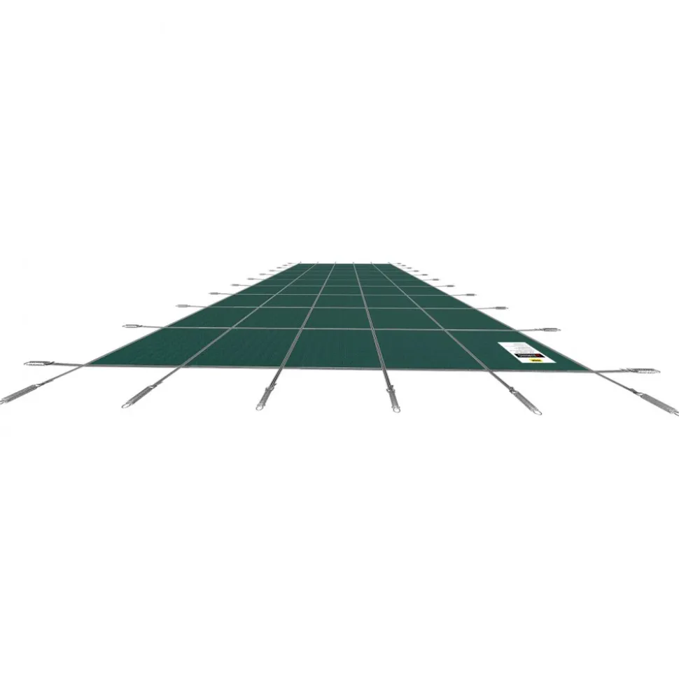 VEVOR Inground Pool Safety Cover, 14 ft x 26 ft Rectangular Winter Pool Cover, Triple Stitched, High Strength Mesh PP Material with Good Rain Permeability, Installation Hardware Included, Green