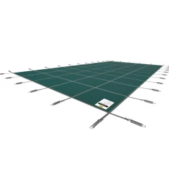 VEVOR Inground Pool Safety Cover, 14 ft x 26 ft Rectangular Winter Pool Cover, Triple Stitched, High Strength Mesh PP Material with Good Rain Permeability, Installation Hardware Included, Green