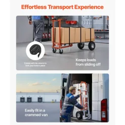 VEVOR 4 in 1 Hand Truck, 1000 lbs Load Capacity for 4-Wheel Mode, Convertible Hand Truck Dolly with Non-Slip Handle & Wheels, Aluminum Alloy Portable Dolly for Moving Home, Office, Warehouse