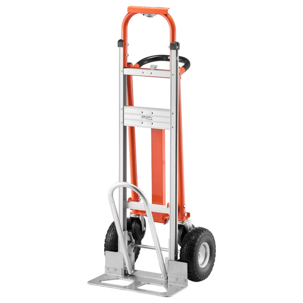 VEVOR 4 in 1 Hand Truck, 1000 lbs Load Capacity for 4-Wheel Mode, Convertible Hand Truck Dolly with Non-Slip Handle & Wheels, Aluminum Alloy Portable Dolly for Moving Home, Office, Warehouse