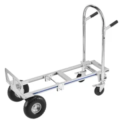 VEVOR 2 in 1 Hand Truck, 1000 lbs Load Capacity for 4-Wheel Mode, Convertible Hand Truck Dolly with Non-Slip Handle & Wheels, Portable Dolly for Moving Home, Office, Warehouse, Supermarket
