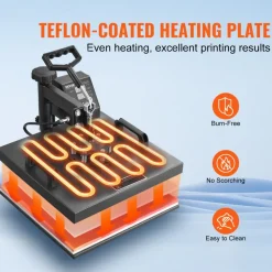 VEVOR 8 in 1 Heat Press Machine 15x15 Inch T-Shirt Pressing Machine 360° Swing Away Professional Sublimation Heat Press for Sublimation, Vinyl, Heat Transfer Projects