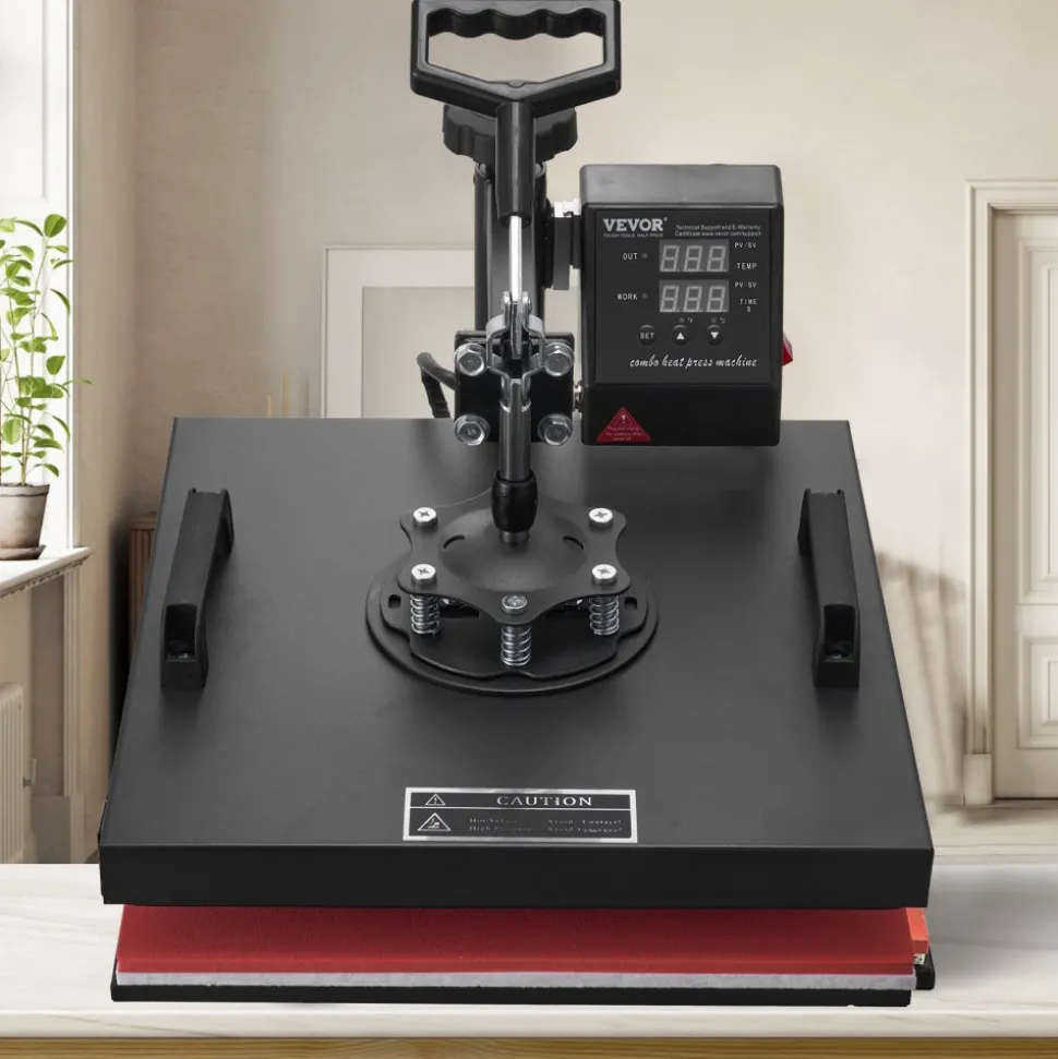 VEVOR 8 in 1 Heat Press Machine 15x15 Inch T-Shirt Pressing Machine 360° Swing Away Professional Sublimation Heat Press for Sublimation, Vinyl, Heat Transfer Projects