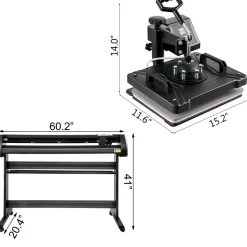 VEVOR 8 In 1 Heat Press Sublimation Machine & 53