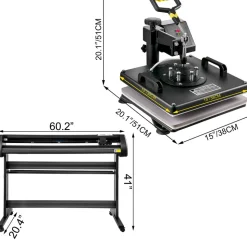 VEVOR 8 In 1 Heat Press Sublimation Machine & 53