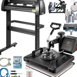 VEVOR 8 In 1 Heat Press Sublimation Machine & 28" Vinyl Cutter Cutting Plotter