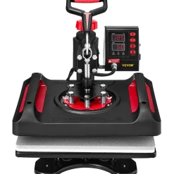 VEVOR 11 in 1 Heat Press, 12 x 15 Inch, Multifunctional Clamshell Printer, Digital Dual-Tube Heat Press Transfer Machine, Swing Away Sublimation Machine for T-Shirt Hat Cap Mug Plate Pen Shoes Black