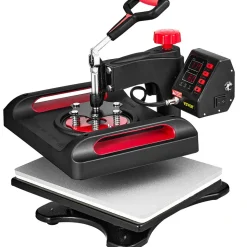 VEVOR 11 in 1 Heat Press, 12 x 15 Inch, Multifunctional Clamshell Printer, Digital Dual-Tube Heat Press Transfer Machine, Swing Away Sublimation Machine for T-Shirt Hat Cap Mug Plate Pen Shoes Black