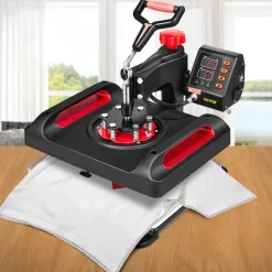 VEVOR 11 in 1 Heat Press, 12 x 15 Inch, Multifunctional Clamshell Printer, Digital Dual-Tube Heat Press Transfer Machine, Swing Away Sublimation Machine for T-Shirt Hat Cap Mug Plate Pen Shoes Black