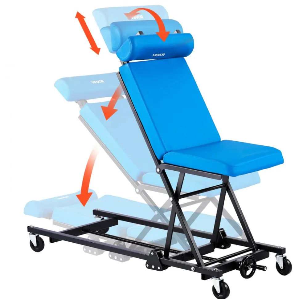 VEVOR 48 in Height Adjustable Mechanic Creeper, 570 lbs Under Car Rolling Garage Creeper Seat with Adjustable Backrest & Headrest, Padded Shop Chair for Auto & Aircraft Repair