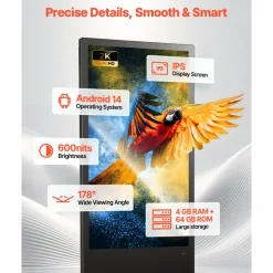 VEVOR 43 in Indoor Digital Signage Floor Standing Advertising Display Kiosk, with WiFi HDMI/USB Input Android OS, 178° Wide View, LCD Screen Interactive Monitor, Mobile Commercial Totem Poster