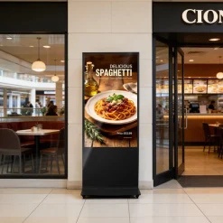 VEVOR 55 in Indoor Digital Signage 4K Floor Stand Advertising Display Kiosk, WiFi HDMI/USB Input Android OS, 178° Wide View, LCD Touchscreen Interactive Monitor, Mobile Commercial Totem Poster