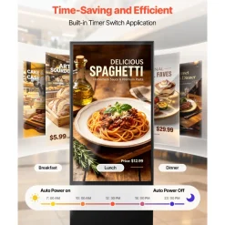 VEVOR 55 in Indoor Digital Signage 4K Floor Stand Advertising Display Kiosk, WiFi HDMI/USB Input Android OS, 178° Wide View, LCD Touchscreen Interactive Monitor, Mobile Commercial Totem Poster