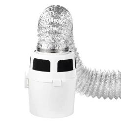 VEVOR 3-in-1 Indoor Dryer Vent Kit, with Bucket for Electric Dryer with 4-Inch by 5-Feet Extendable Exhaust Hose, Premium Quality & Light Weight & No Extra Accessories Required for Apartments, RVs
