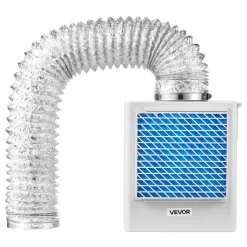 VEVOR 3-in-1 Indoor Dryer Vent Kit,Premium ABS Material Fits 4 inch Exhaust Port, Smart Overheating Reminder Exhaust Hood & Easy-to-Detach Mesh Cap & Multi-layer Purification with 4 Replacement Pads