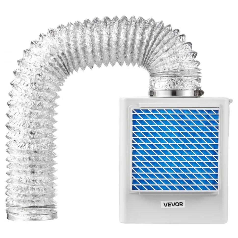 VEVOR 3-in-1 Indoor Dryer Vent Kit,Premium ABS Material Fits 4 inch Exhaust Port, Smart Overheating Reminder Exhaust Hood & Easy-to-Detach Mesh Cap & Multi-layer Purification with 4 Replacement Pads