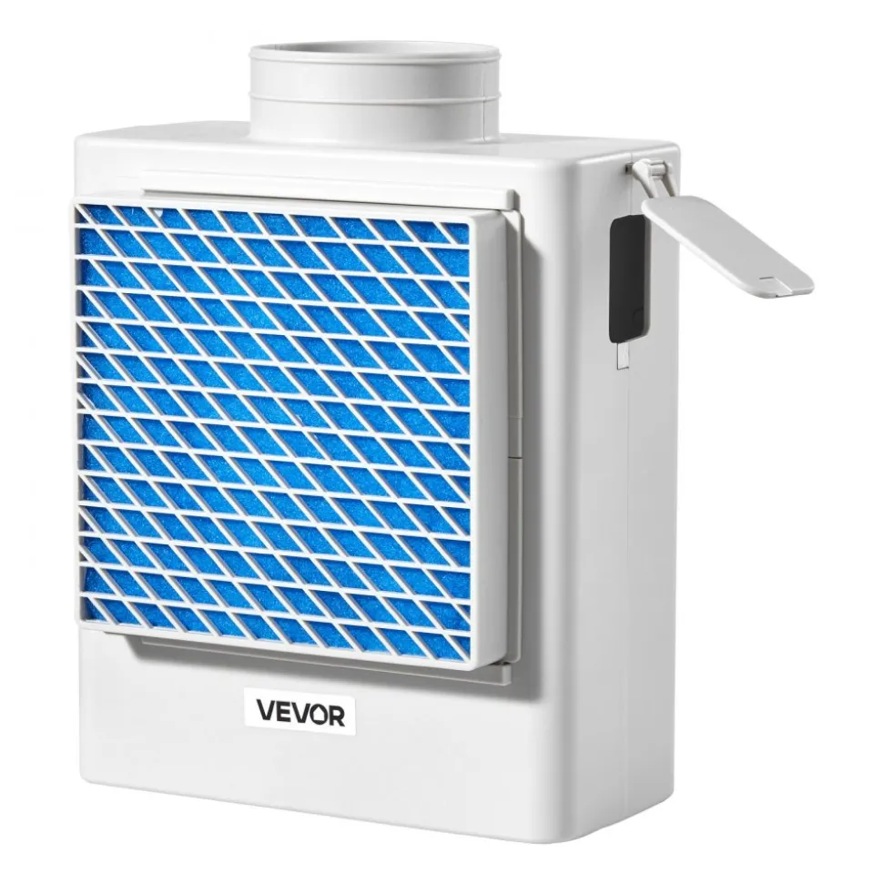 VEVOR 3-in-1 Indoor Dryer Vent Kit,Premium ABS Material Fits 4 inch Exhaust Port, Smart Overheating Reminder Exhaust Hood & Easy-to-Detach Mesh Cap & Multi-layer Purification with 4 Replacement Pads