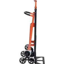 VEVOR 3 in 1 Industrial Convertible Stair Climbing Cart, 770 lbs Max Load, Folding Hand Truck Dolly with Handle & Wheels, Stair Climbing Utility Trolley for Transport & Moving, Orange & Silver