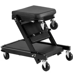 VEVOR 36 in 3-in-1 Folding Mechanic Creeper, Z-Creeper Garage Roller, 340 lbs Under Car Rolling Creeper with 6 Swivel Casters, Padded Headrest, Lay Down or Sit for Auto Repair
