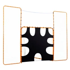 VEVOR 3-IN-1 Lacrosse Goal, 12x9 ft Lacrosse Net with Backstop and Target, Quick & Easy Setup Backyard Rebounder Equipment, Steel Frame Training Nets, Suitable for Youth Adult Training, Orange